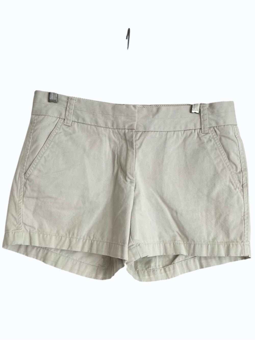 J Crew Original Broken In Cotton Chino 4” Inseam Shorts Ivory Sand Khaki SZ 4
